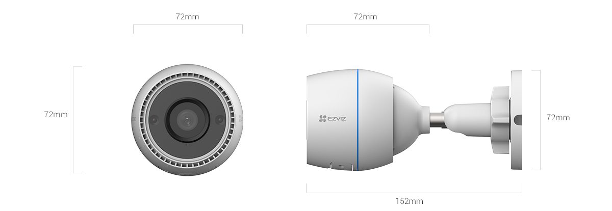 EZVIZ C3TN 1080p WiFi Camera (2MP) dimensions