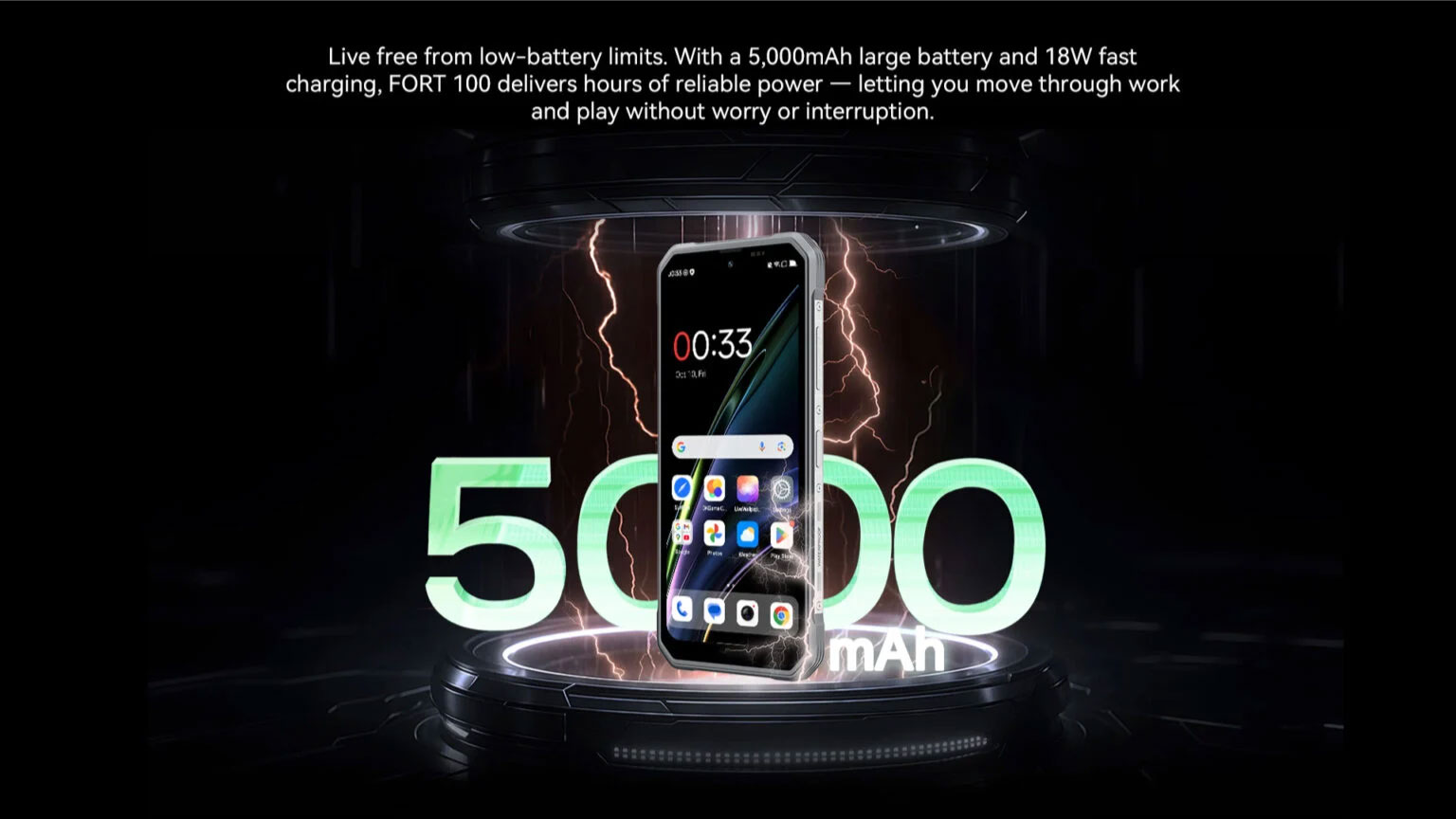 Fort 100 5000mAh Battery and 18W Charging