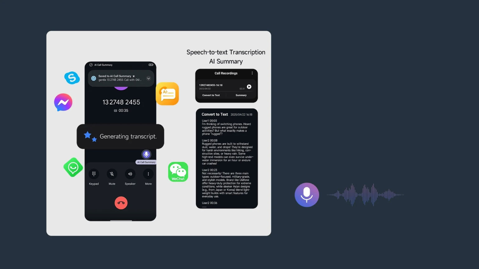 Xever 7 Pro Speech-to-Text Transcription